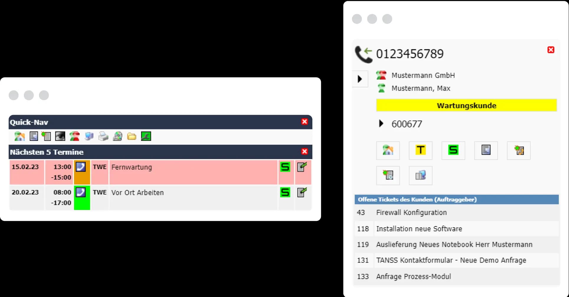 Direkt beim Anruf alle wichtigen Informationen zur Hand