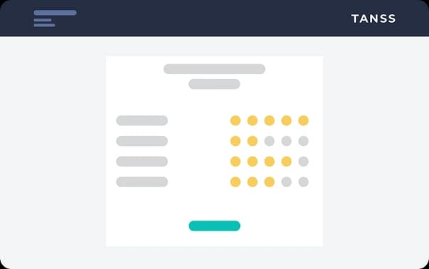 Eine minimalistische Benutzeroberfläche eines Feedback Bogens