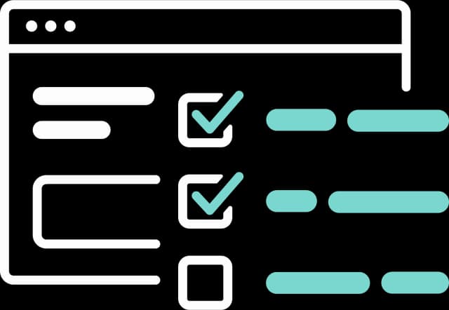 Illustration einer Ticketmaske mit einer Checkliste vorne dran