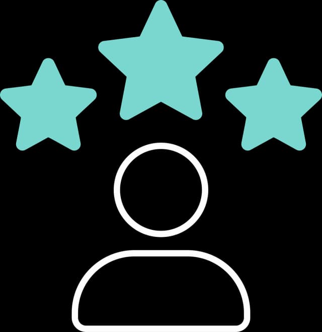 Illustration einer Person mit 3 Sternen über ihr