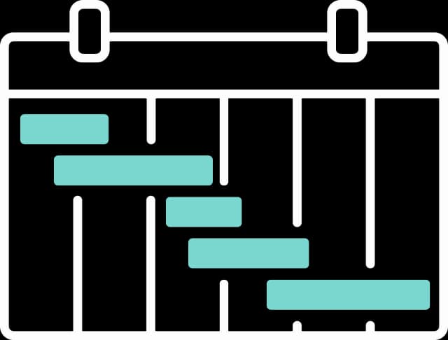 Illustration eines Kalenders mit verschiedenen Balken