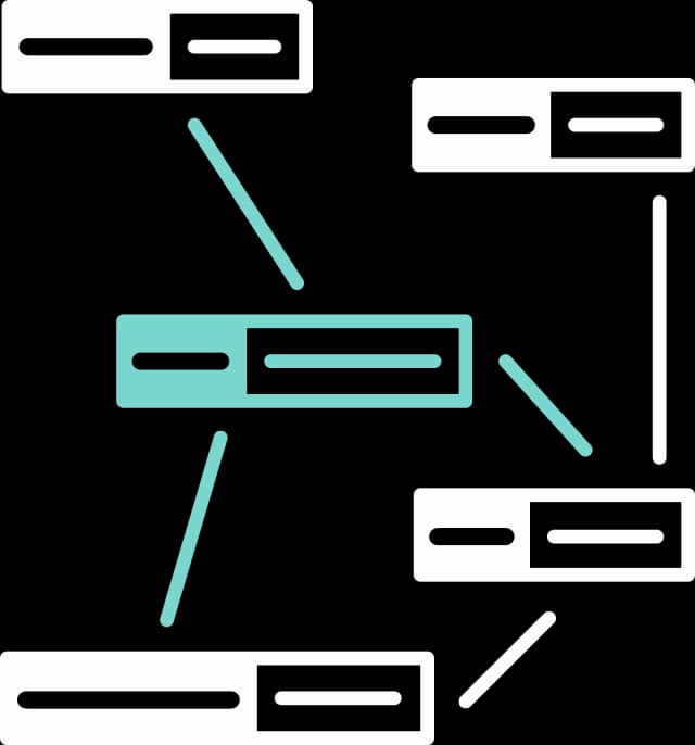 llustration von mehreren Tags die mit Linien miteinander verknüpft sind